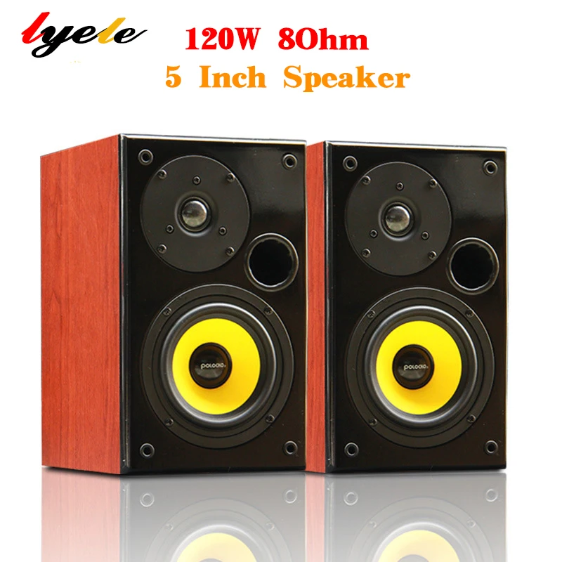 

5 Inch Speaker High-Power 120W 8Ohm Audio Speaker Bookshelf Floor-to-ceiling Hifi Audio Passive Home Theater Enthusiast Speaker