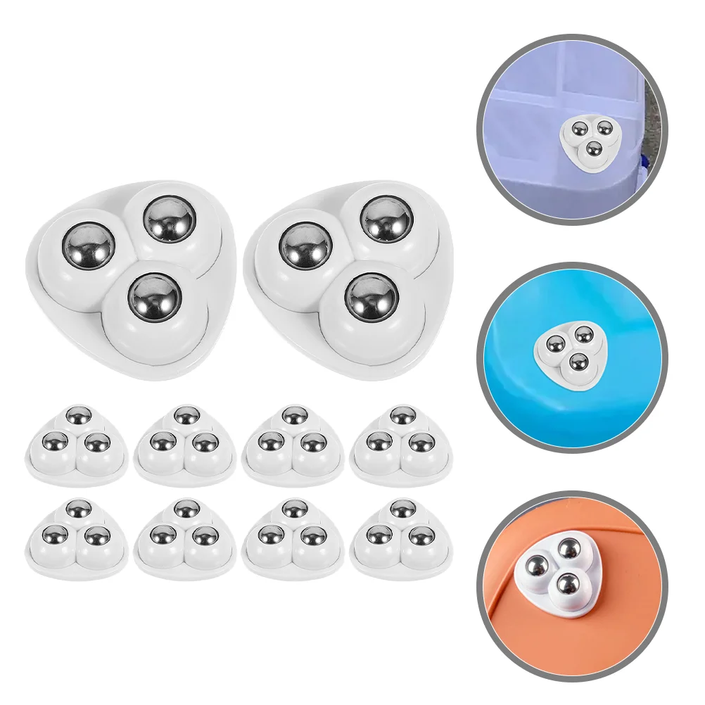 

16 Pcs Mute Caster Wheels Small Appliances Stainless Steel 360 Degree Rotation Sticky Pulley