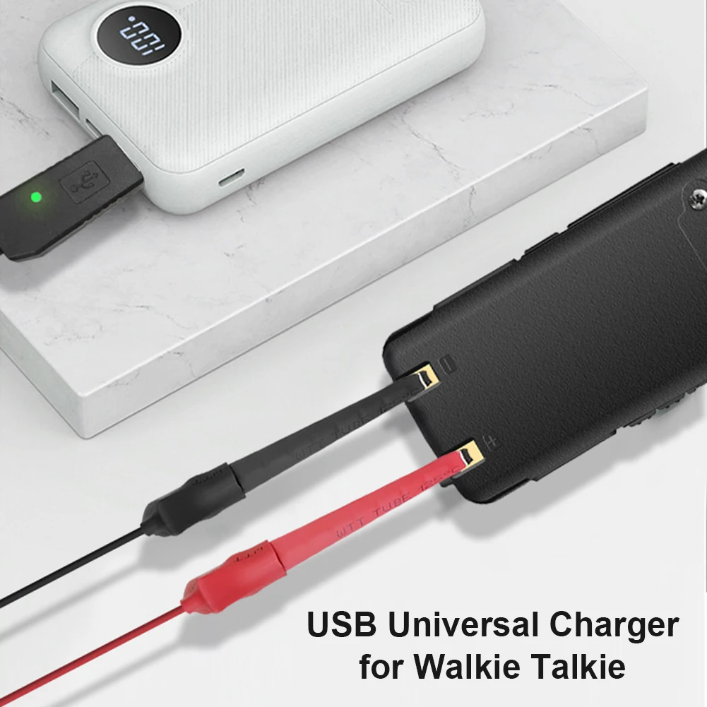 

Universal USB Charge Connector Clip for Walkie Talkie Power Supply Charger 5V 2A 500mA Battery Charging Power Bank Accessories