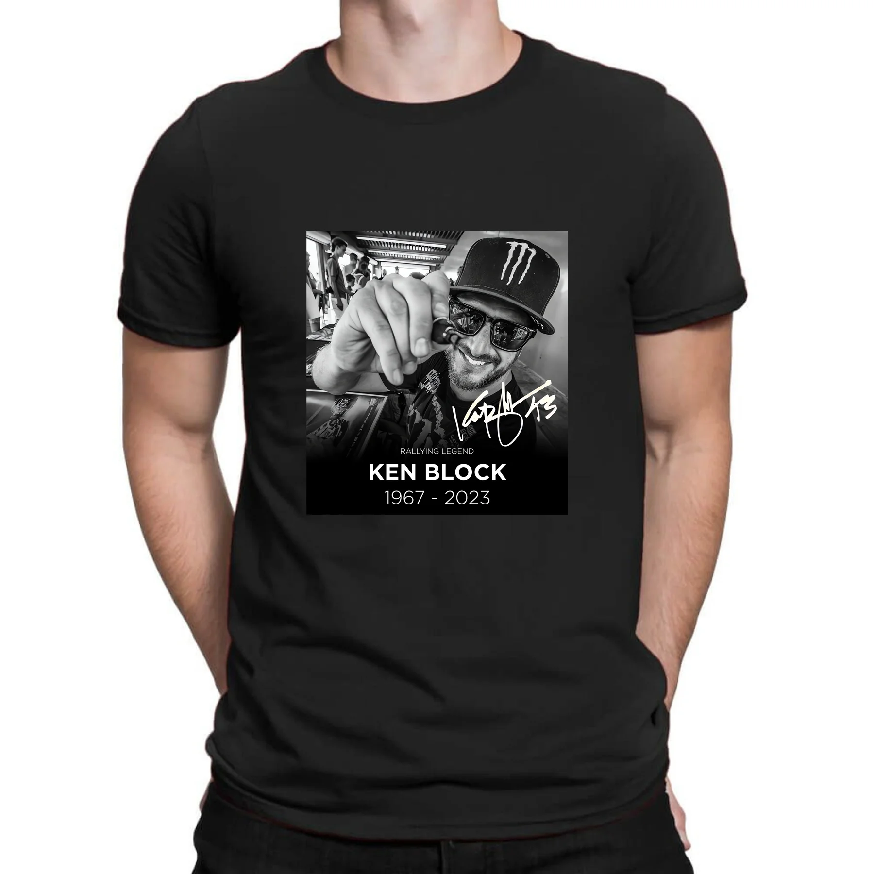 

2023 Hot Sale Summer 100% Cotton Thank You 43 Ken Block 2023 Signature Black T Shirt Men Cool Tee Hip Hop Streetwear T-shirt