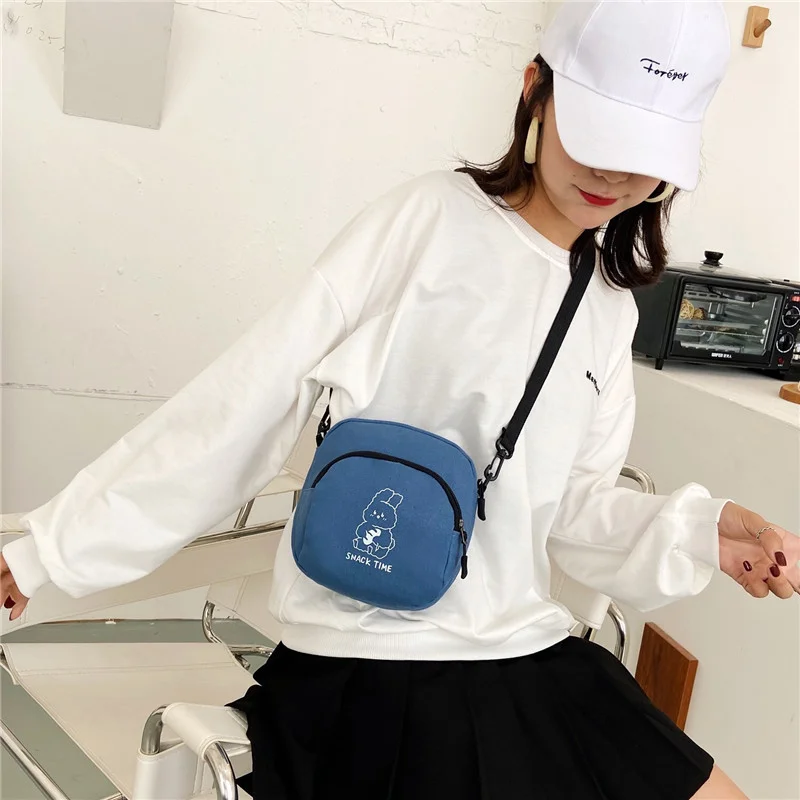

Cute Rabbit Canvas Women Small Crossbody Bag Casual Student Girls Messenger Bags Vintage Ladies Phone Purse Handbag Shoulder Bag