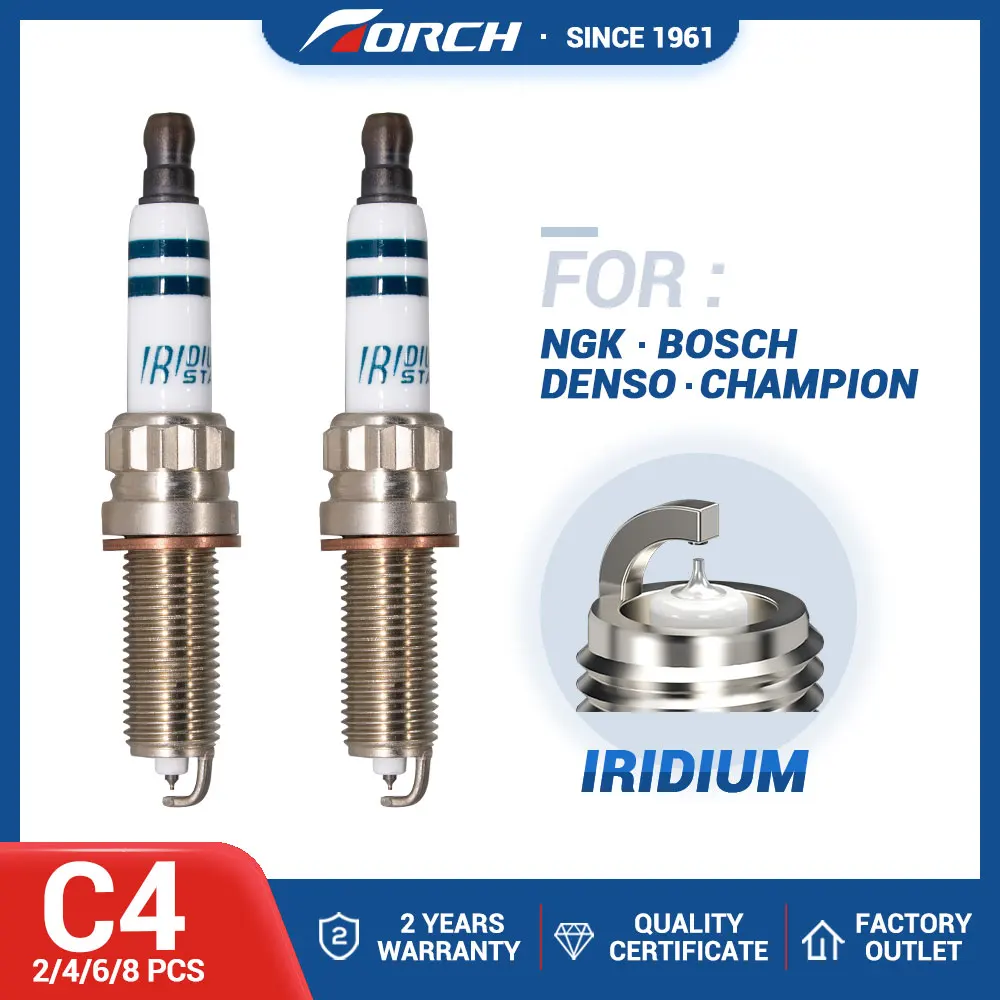 2-8PCS Iridium Spark Plugs TORCH C4(UH8RAIP) Replace for Can