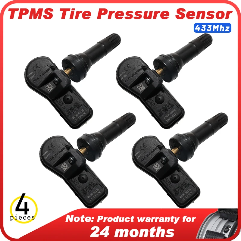 

4PCS 407009322R TPMS 433mhz Tire Pressure Sensor Fits For Dacia Duster Lodgy Sandero PRO SD 2012 2013 2014 2015 2016