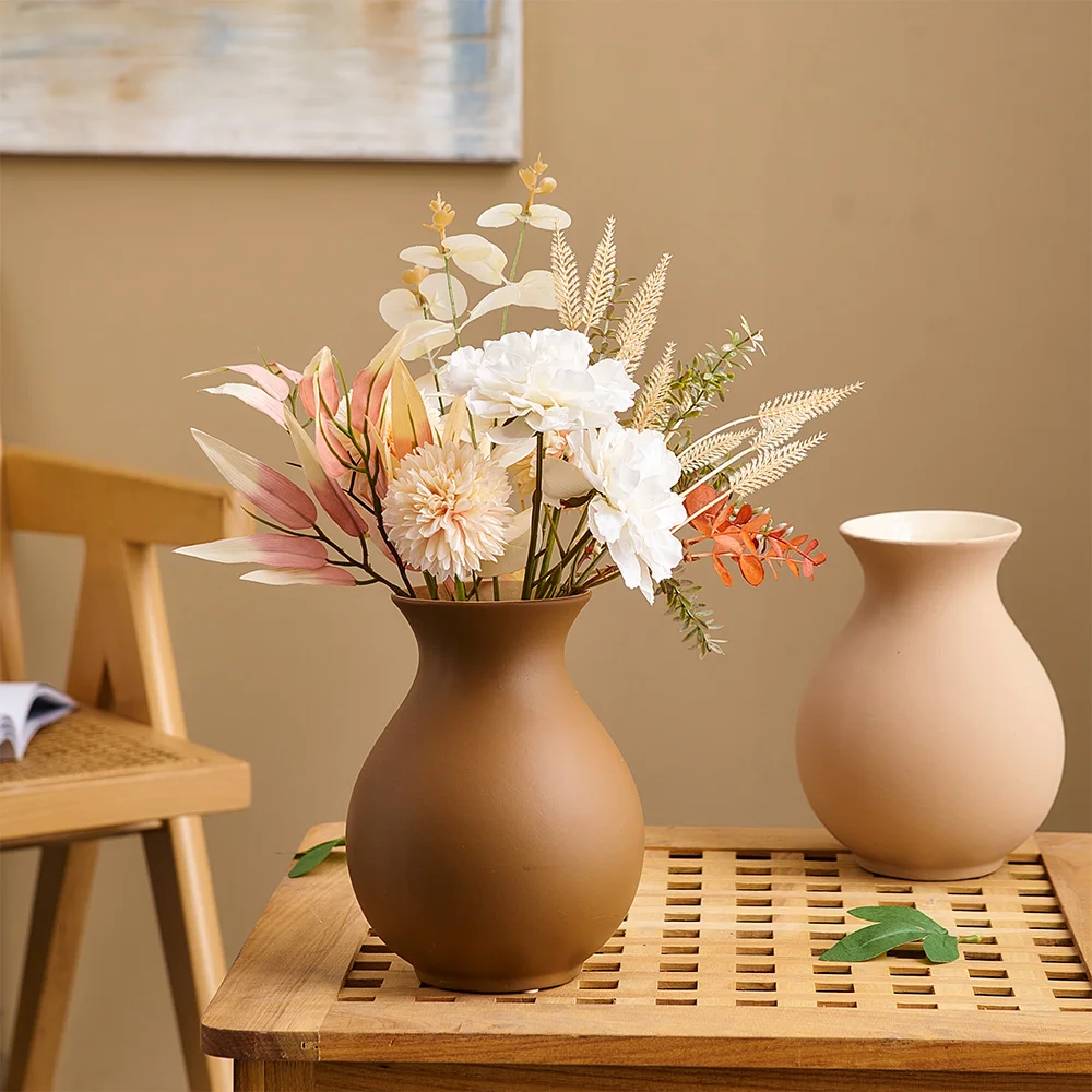 

Chinese Classical Ceramic Vase Retro Home Nordic Living Room Decoration Cachepot for Flowers Table Art Desk Decoration Gift