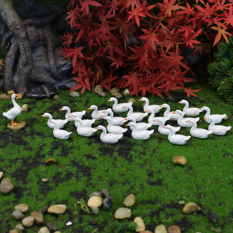 

Moss micro landscape simulation of cute little duck ornaments succulent potted garden ornaments resin crafts