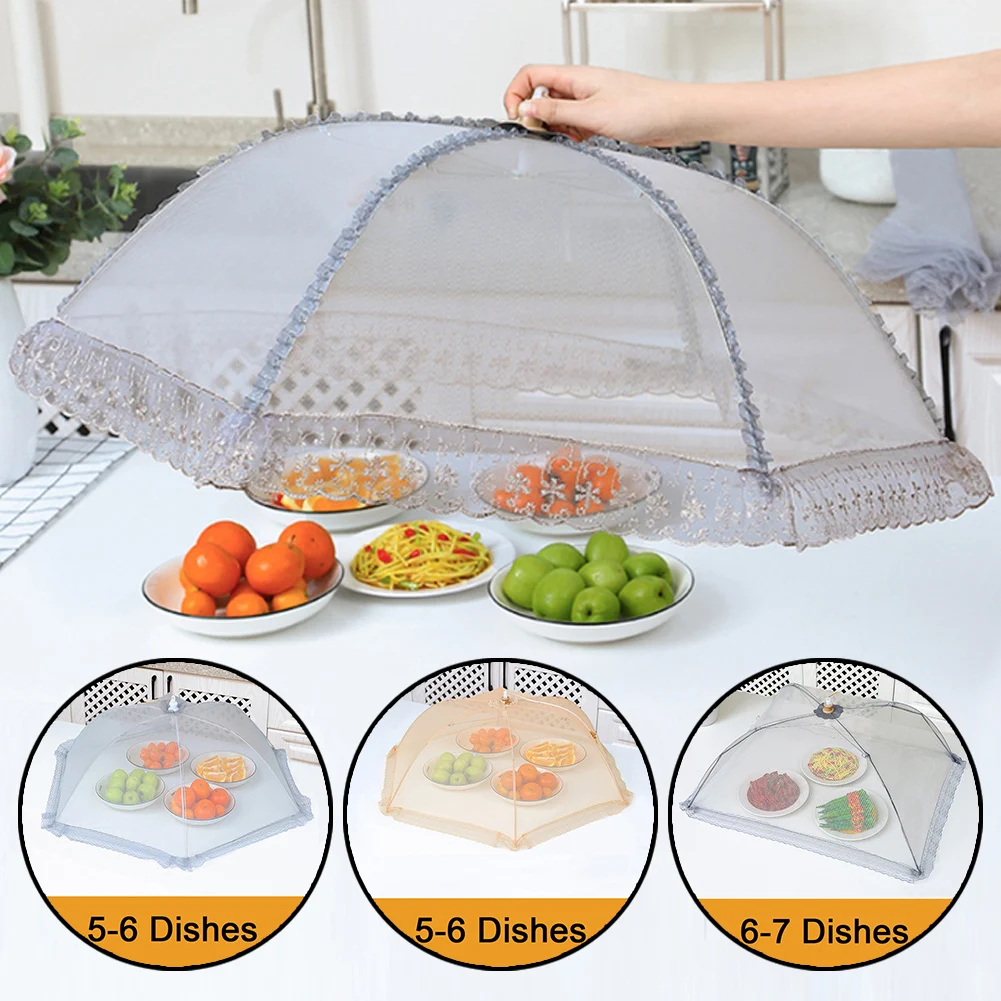 

Folding Food Mesh Cover Tent Home Dining Table Kitchen Counter Meal Vegetable Fruit Umbrella Breathable Insect-proof Food Cover
