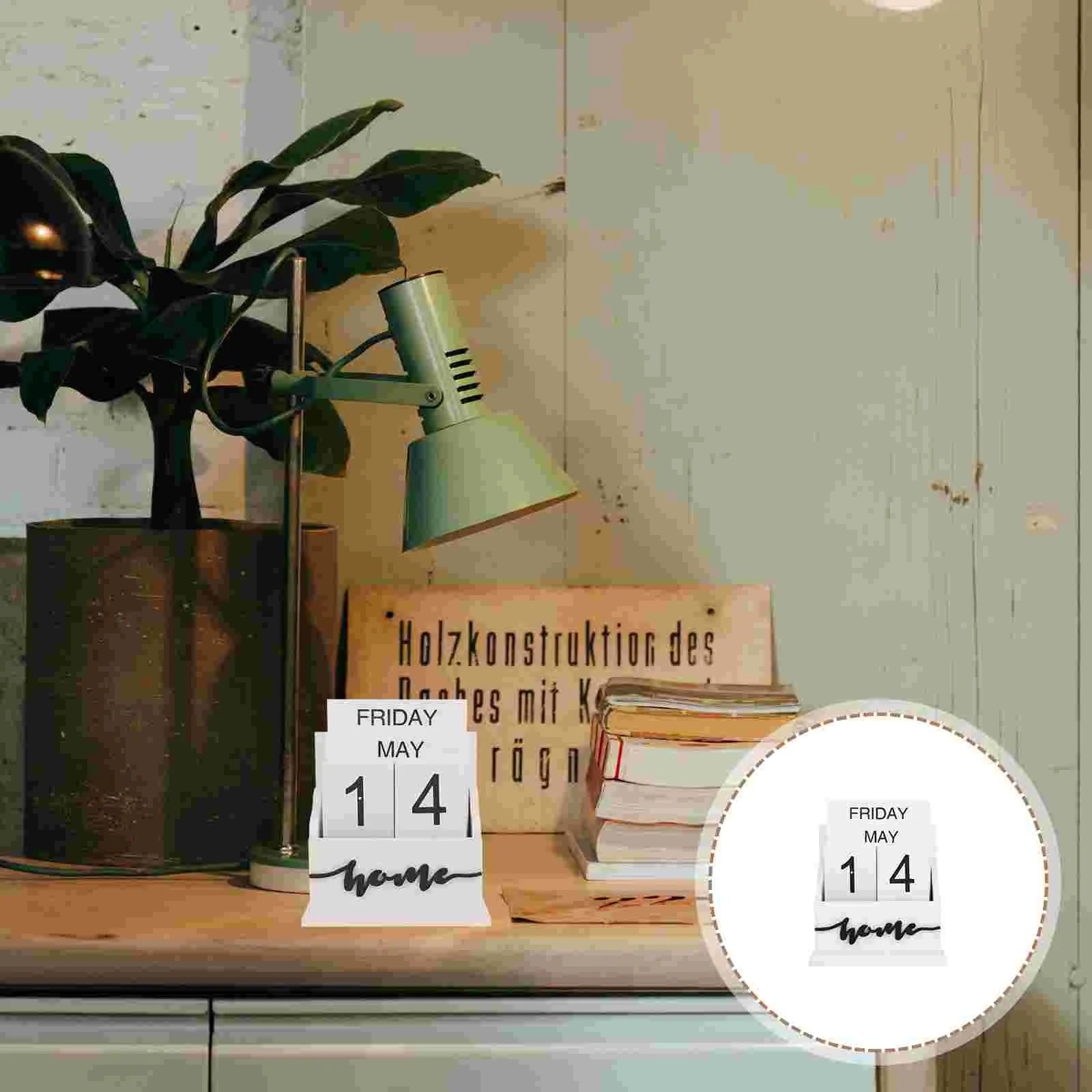 

Calendar Wooden Perpetual Block Table Desktop Stand Countdown Prop Photography Manual Display Monthly Date Daily Cubes Tabletop