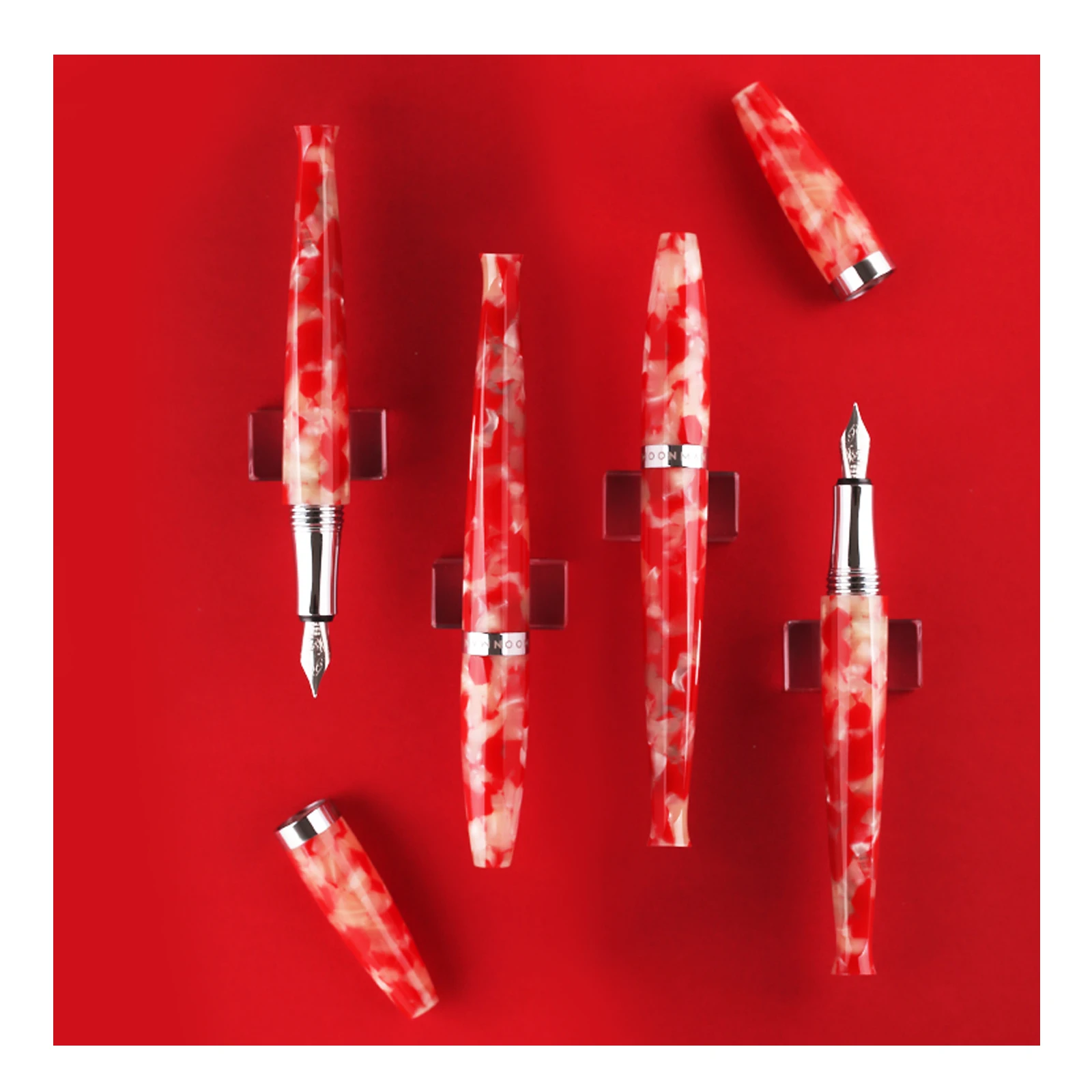 

MAJOHN S2 Red Koi Resin Tortoiseshell Fountain Pen Iridium Fine 0.5mm Nib Writing Office business Gifts Ink Pens School Supplies