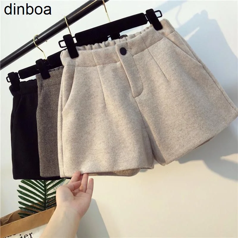 

Dinboa-shorts Women S-5xl Shorts Solid Trendy Autumn Warm Basic Pants Chic Soft Y2k Elegant Popular Loose High Waist Kpop Casual