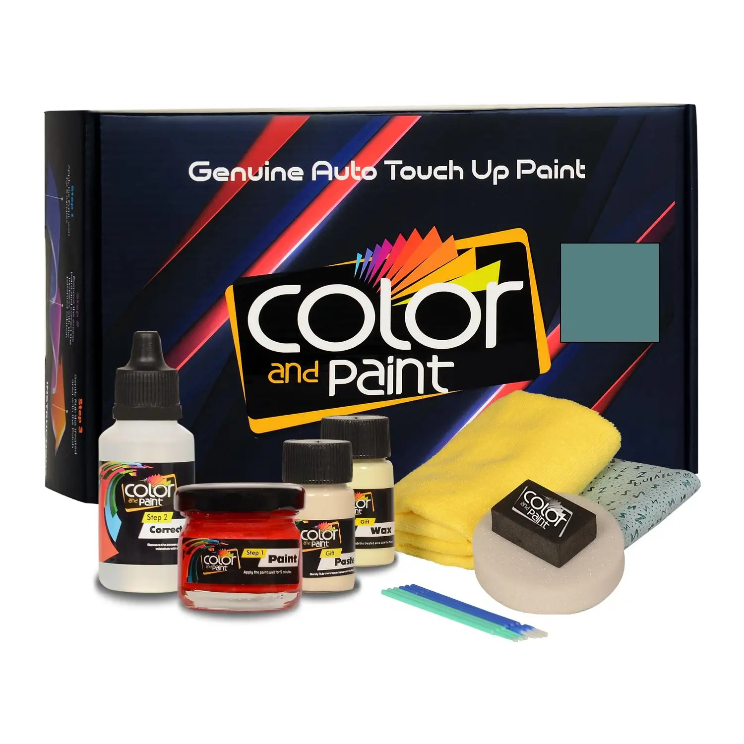 

Color and Paint compatible with Dodge Automotive Touch Up Paint - ISLAND TEAL PEARL SATIN GLOW - RP6 - Basic care