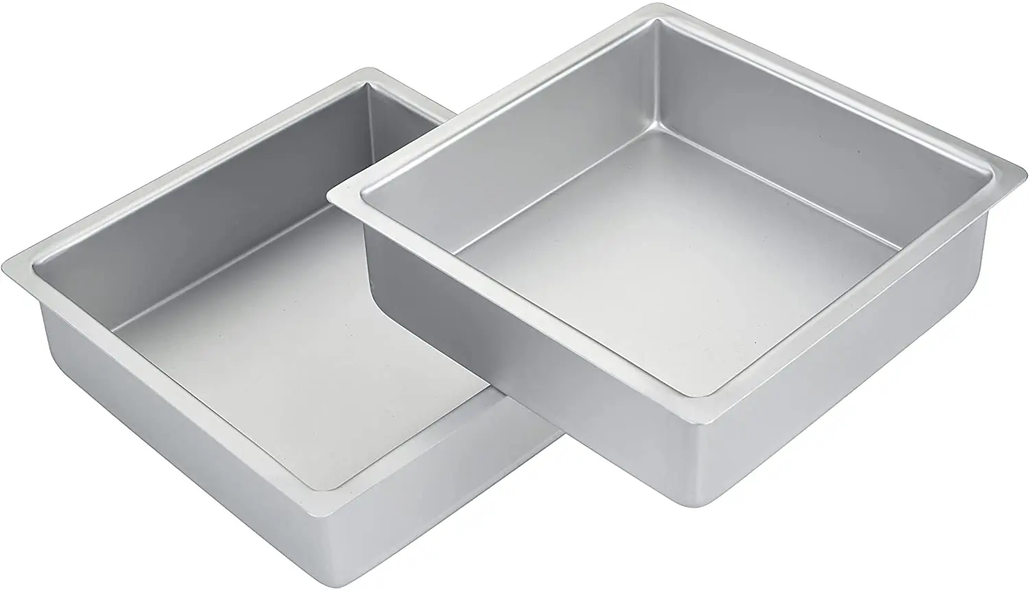 

anodized aluminum square cake pan sets include 9x3 inch 10x3inch 2-pieces deep heavy duty durable easy to clean a quality