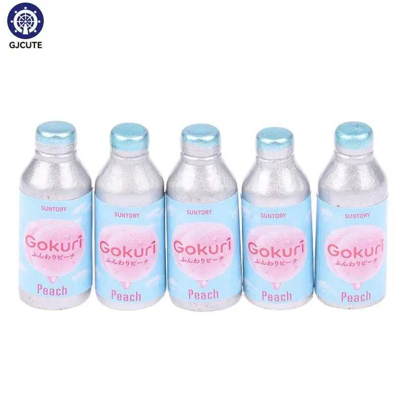 

5Pcs Doll House Miniature Cartoon Wine Beverage Bottle Drink Model Props Dollhouse Decor Accessories Kids Play House Toys