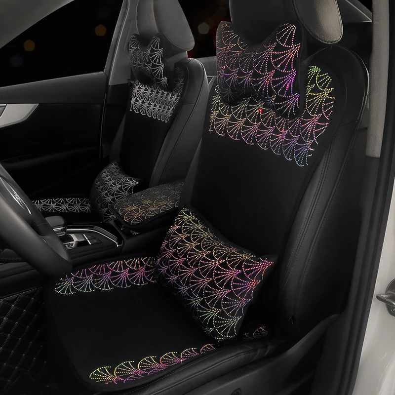 Universal Car Seat Covers Set Fit Car Seat Cover Silver Diamond Multi-color Auto Interior Seat Cushion Accessories Women Universal Car Seat Covers Set Fit Car Seat Cover Silver Diamond Multi-color Auto Interior Seat Cushion Accessories Women