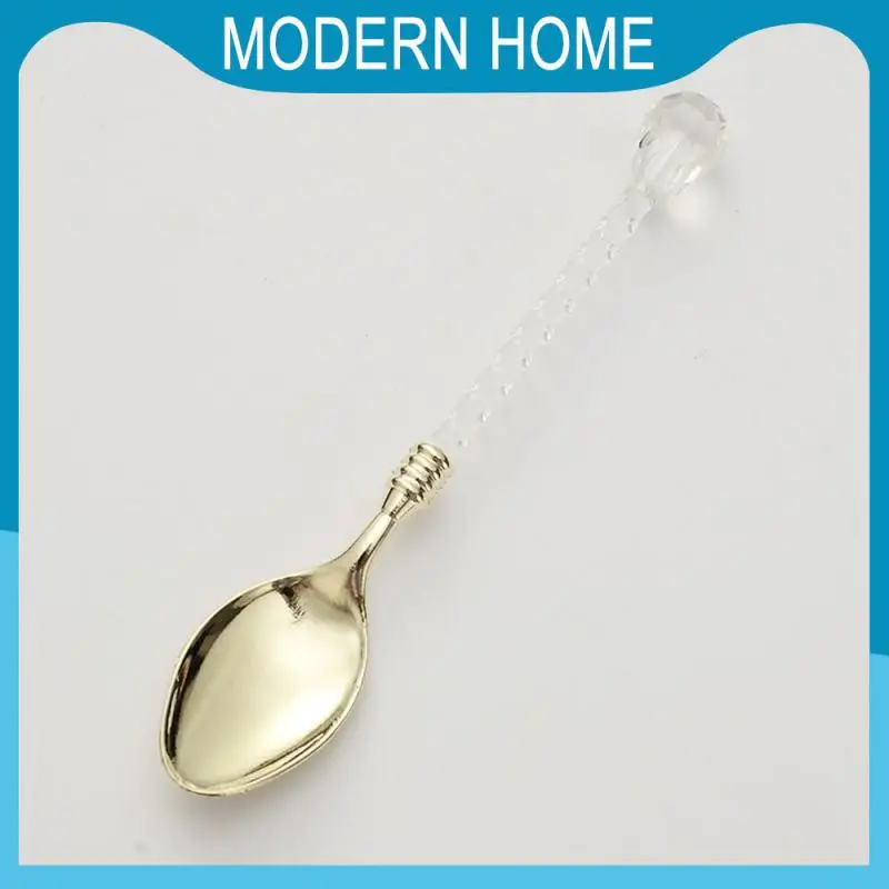 

1 Piece Creative Crystal Dessert Spoon Tableware Transparent Handle Ice Cream Scoop Spoon Dessert Table Decoration Coffee Spoon