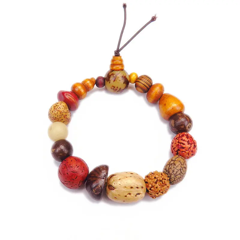 Vintage Natural 18 Bodhi Seed Bracelet Bangles Buddha Charm Tibet Buddhist Prayer Wood Beads | Украшения и аксессуары