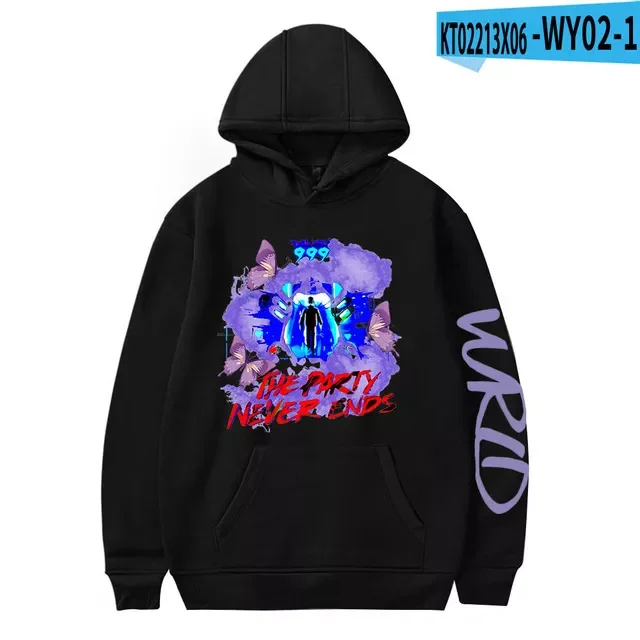 

NEW IN LN hoodie Hot Print Juice WRLD Black Hoodies Men Women Sweatshirts Unisex Tracksuits Hip Hop Rapper Streetwear Casual Boy