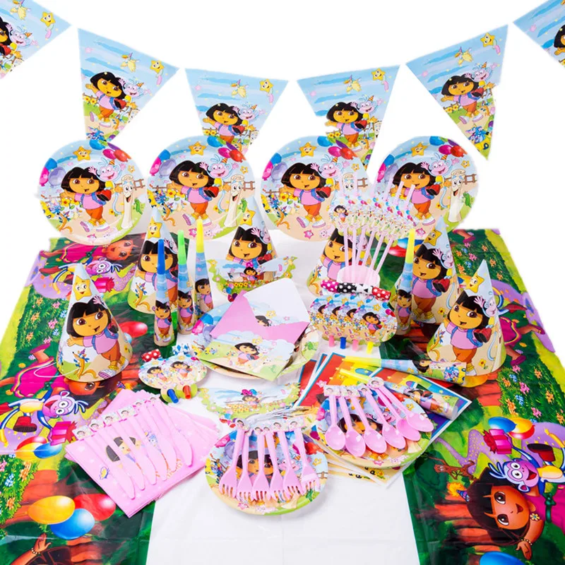 

Dora the Explorer Birthday Party Supplies Party Decoration Disposable Party Tableware