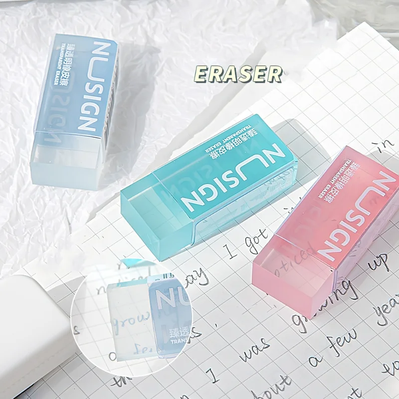 

1pcs Jelly Color Eraser Clear Eraser Transparent Color Less Dust Rubber for Pencil Sketch Cleaning Stationery School