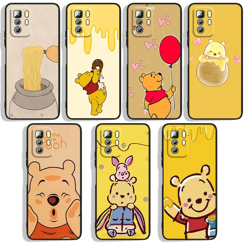 

Disney Winnie the Pooh Phone Case For Xiaomi Redmi Note 10 10S 10T 10ProMax 11 11S 11T 11E Lite Pro 5G 4G Black Funda Cover Soft