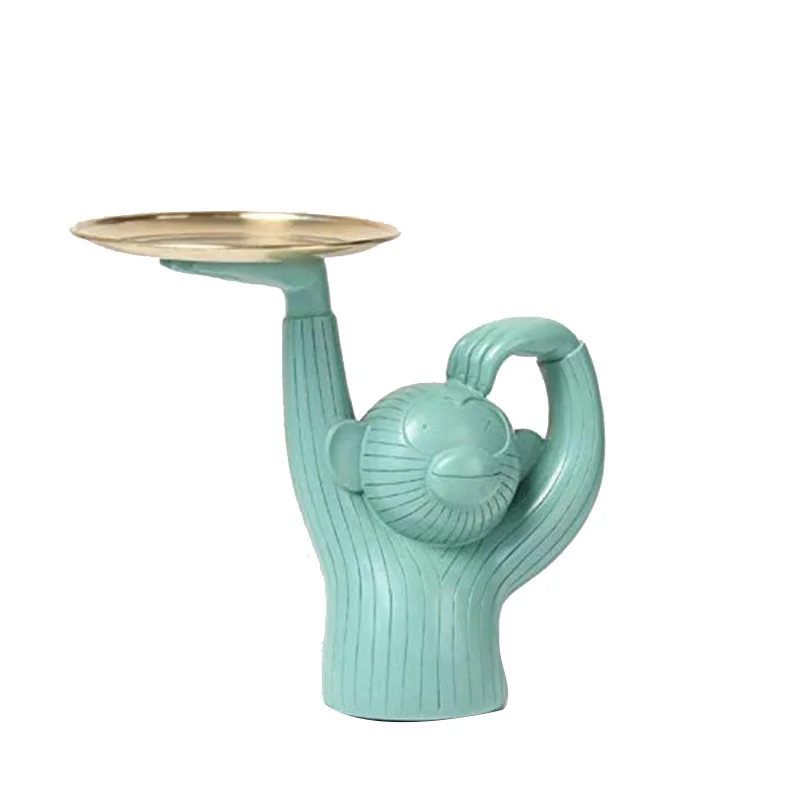 

Nordic Minimalist Creative Monkey Tray Resin Ornaments Desktop Storage Tray Resin Animal Ornaments