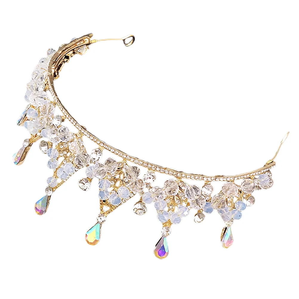 

Tiara Crystalheadband Wedding Rhinestone Bridal Tiarasbaroque Goldvintage Headpiece Birthday Flower Classic