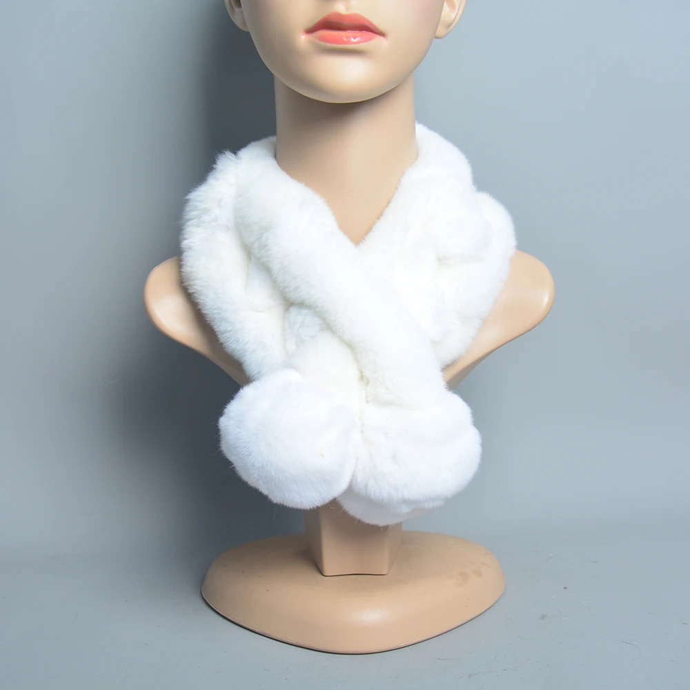 Новый русский женский вязаный шарф из натурального меха кролика рекс женские