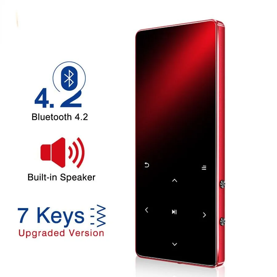 

MP3 Player with Bluetooth Speaker Touch key Built-in 8GB 16GB HiFi Metal Mini Portable Walkman with radio FM recording Genuine