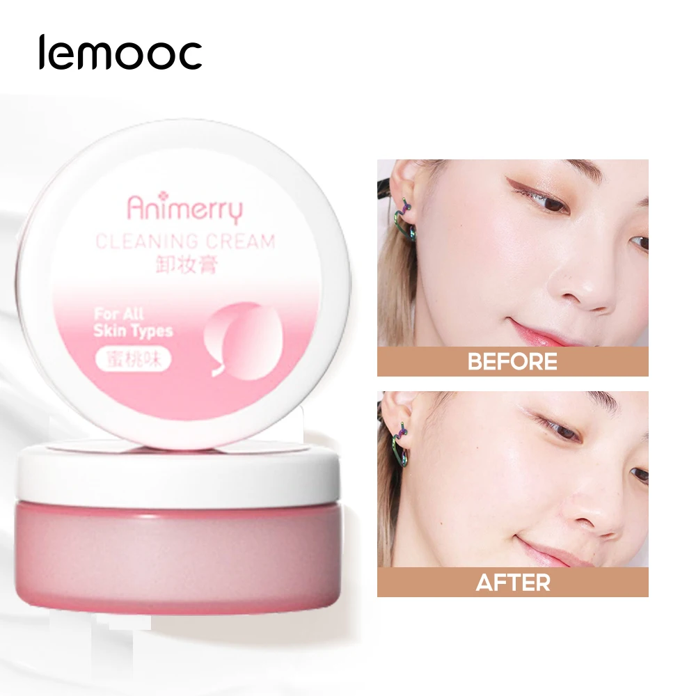 Lemooc Makeup Remover Cleansing Balm 50ml Moisturizing Creamy Texture Cosmetics Remover Cleaner Facial Cleansing Makeup Tools