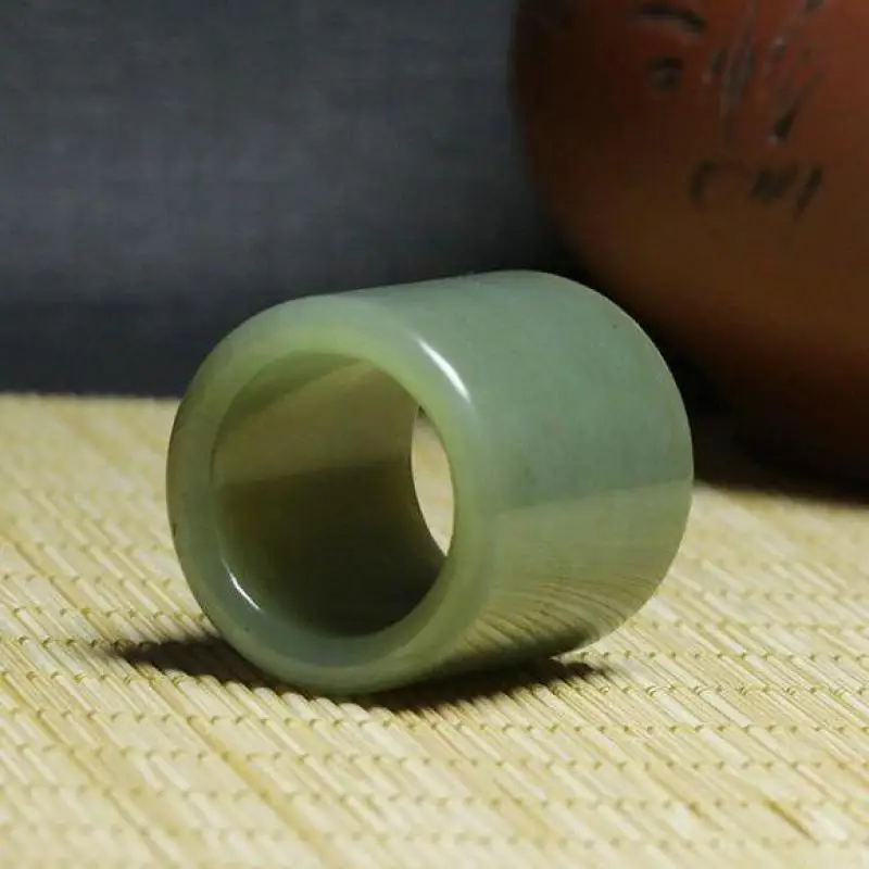 

Natural Nephrite Jade Thumb Ring Men Women Healing Gemstone Fine Jewelry Genuine Chinese Hetian Jades Wide Rings Anillo De Moda