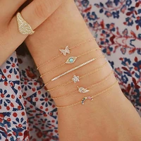 6pcsset personalized butterfly diamond leaf eye turquoise bracelet bracelet hand ornament luxury stainless steel bracelet