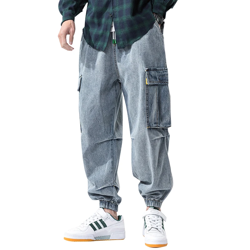 

Spring Korean Style Clothes Plus Size 5XL Fashion Hip-Hop Harem Jeans For Men Casual Loose Nine-Point Pants Streetwear Joggers