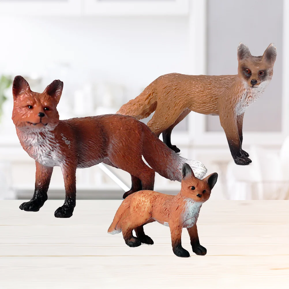 

3 Pcs Wild Animal Figure Realistic Fun Toys Model Cub Kids Playing Toddler Figurines