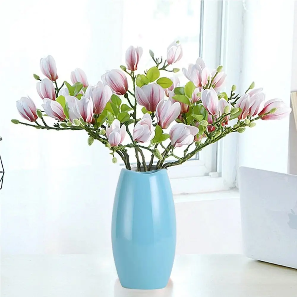 

Courtyard Room Wedding Home Decoration Handmade Artificial Flowers Simulation Magnolia Fake Flowers Bouquet hotel decoration
