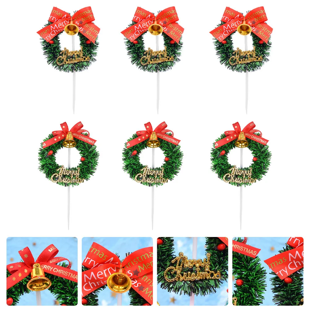 

Cake Christmas Toppers Cupcake Xmas Topper Tree Treat Picks Dessert Decor Ornaments Holiday Decorations