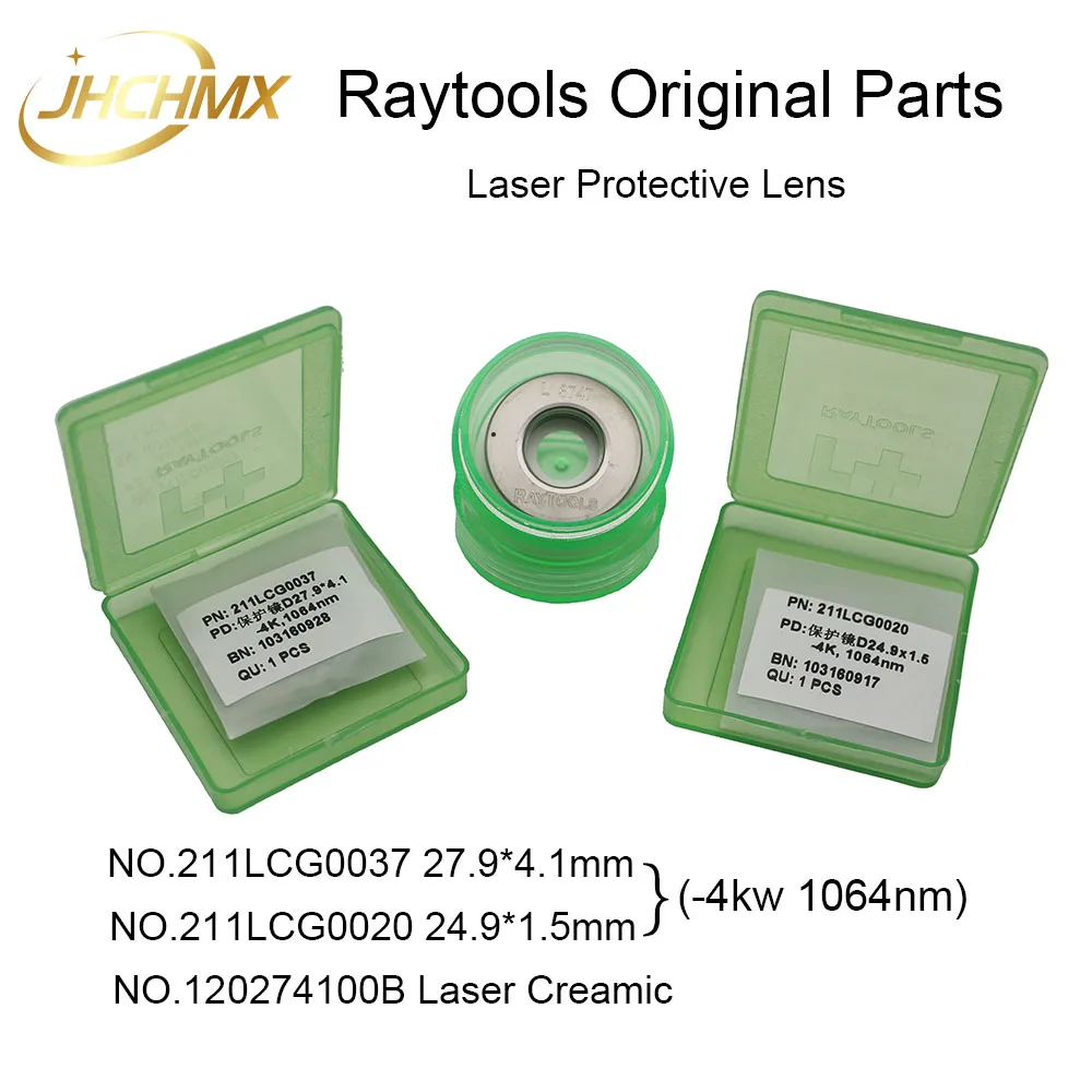 

JHCHMX Raytools Laser Optical Lens -4kw 1064nm 27.9*4.1/24.9*1.5mm 211LCG0037 211LCG0020 Ceramic 120274100B Original Head Parts