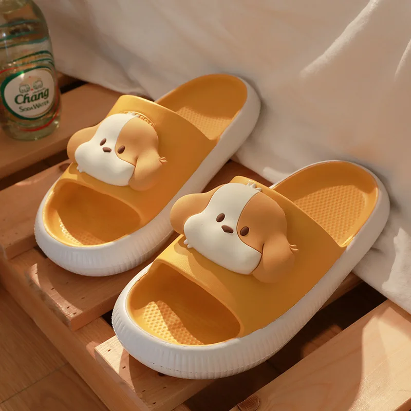 Cute Cartoon Summer Slipper Designer Kawaii Dog Shoes Slides for Women Men Could Slipper Couple Cozy Sandals Casual Flip Flop