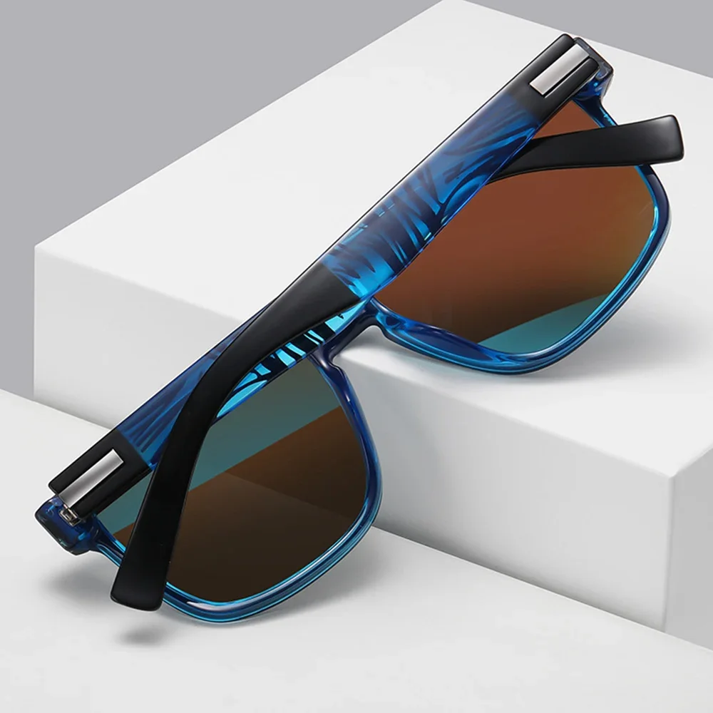 Модные спортивные квадратные поляризационные зеркальные солнцезащитные очки TR90