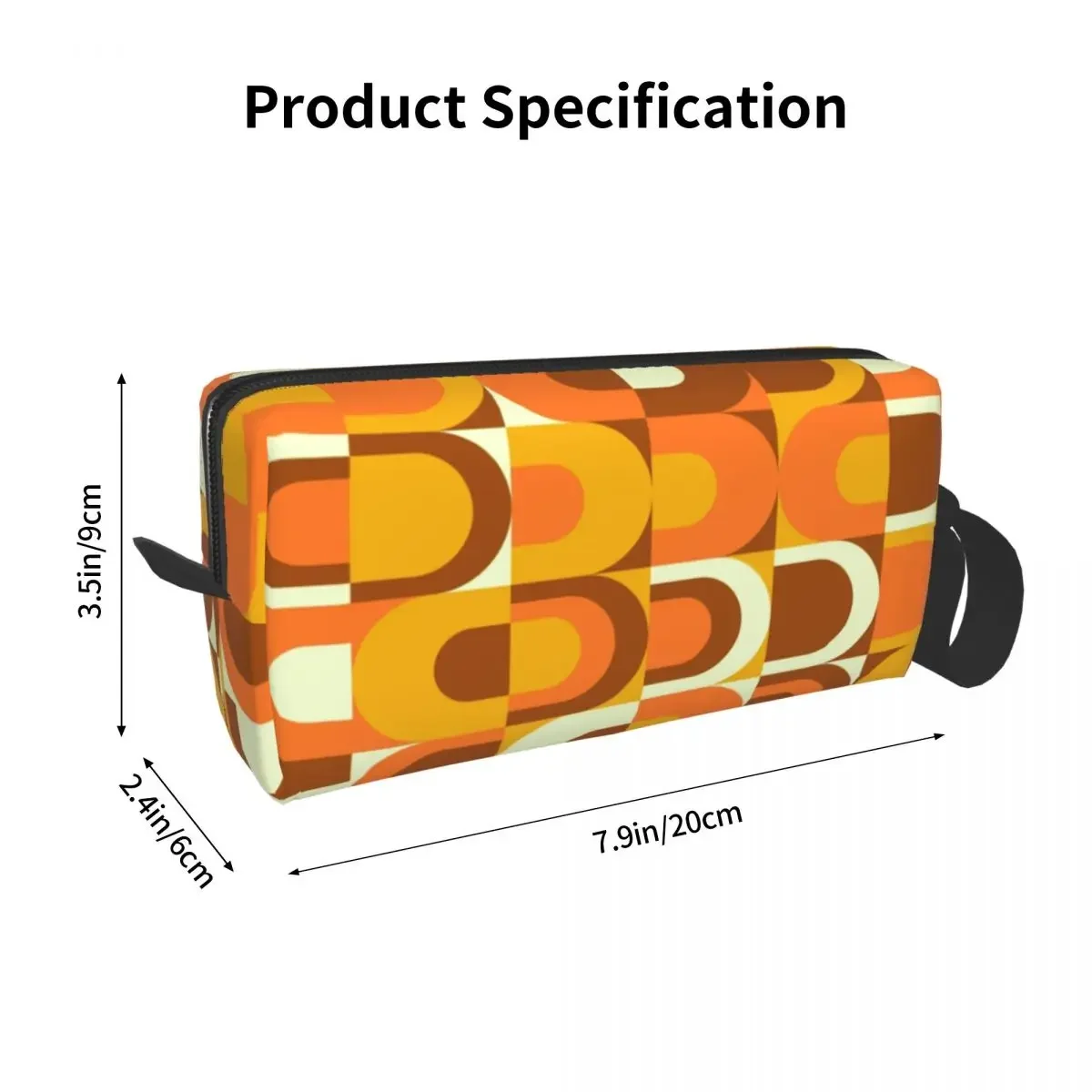 Дорожная сумка для туалетных принадлежностей в стиле ретро с оранжевыми и