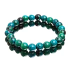 Браслет унисекс с малахатным сине-зеленым драгоценным камнем