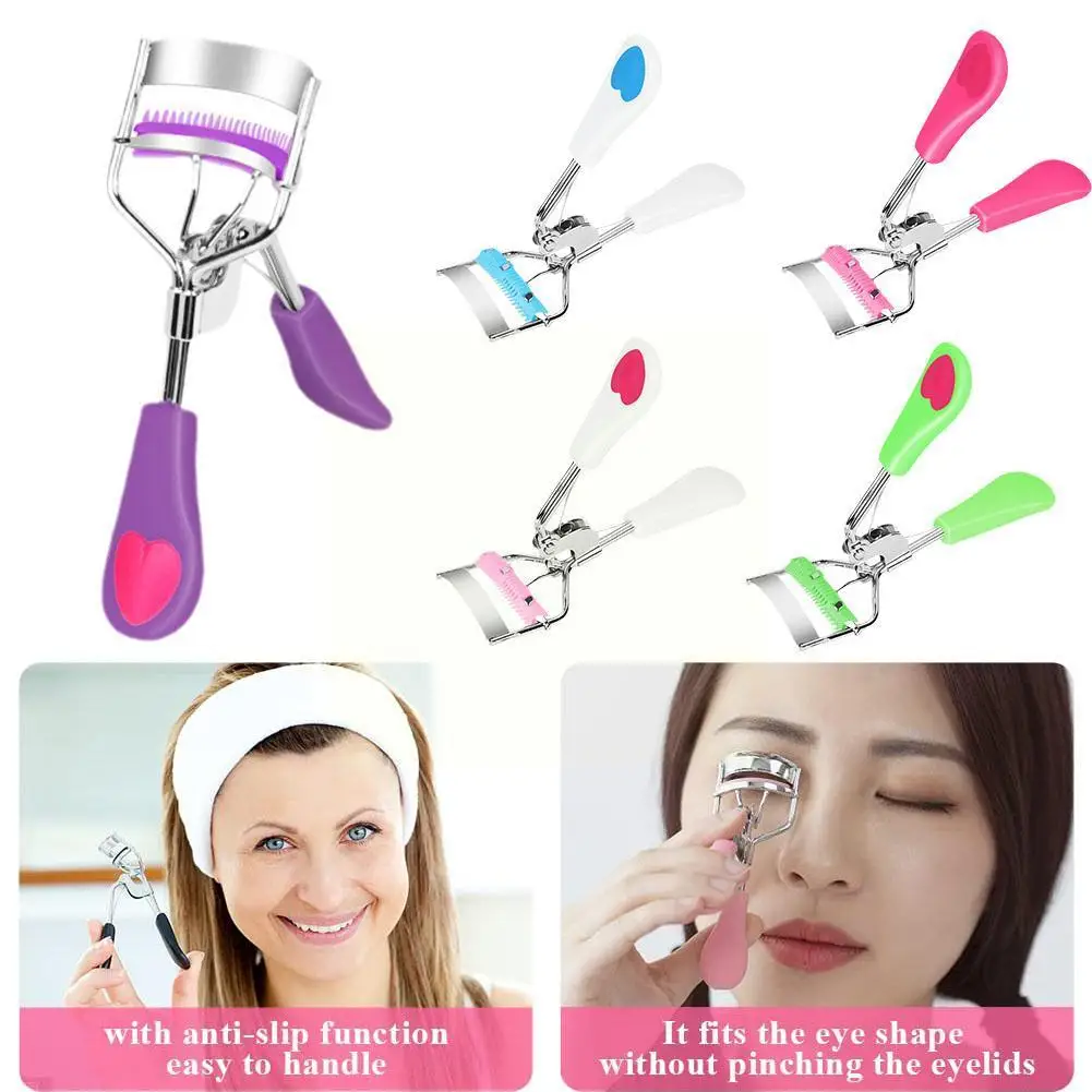 

1PC Lady Professional Eyelash Curler With Comb Tweezers Tool Maquillaje Cosmetic Curling Clip Beauty Eyelash Eye W0C2