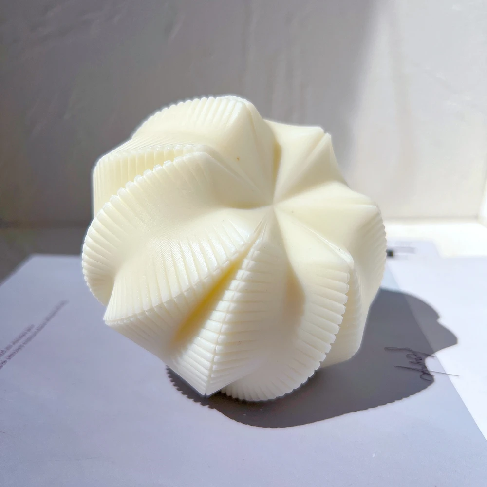 Форма для свечи в рубчик Геометрическая волна круглая силиконовая форма