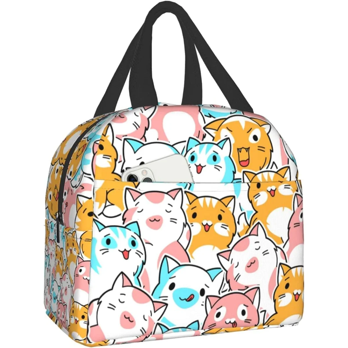 

Kawaii Cats Fun Animal Lunch Bag Tote Bag Lunch Bag For Lunch Box Insulated Lunch Container For Schools Work Travel Outdoors