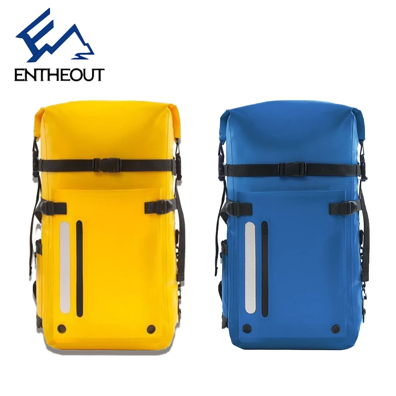 PVC Waterproof Outdoor Mountaineering Backpack 30L Dry And Wet Separation Bag Swimming Diving Rafting Camping Light Weight Bag