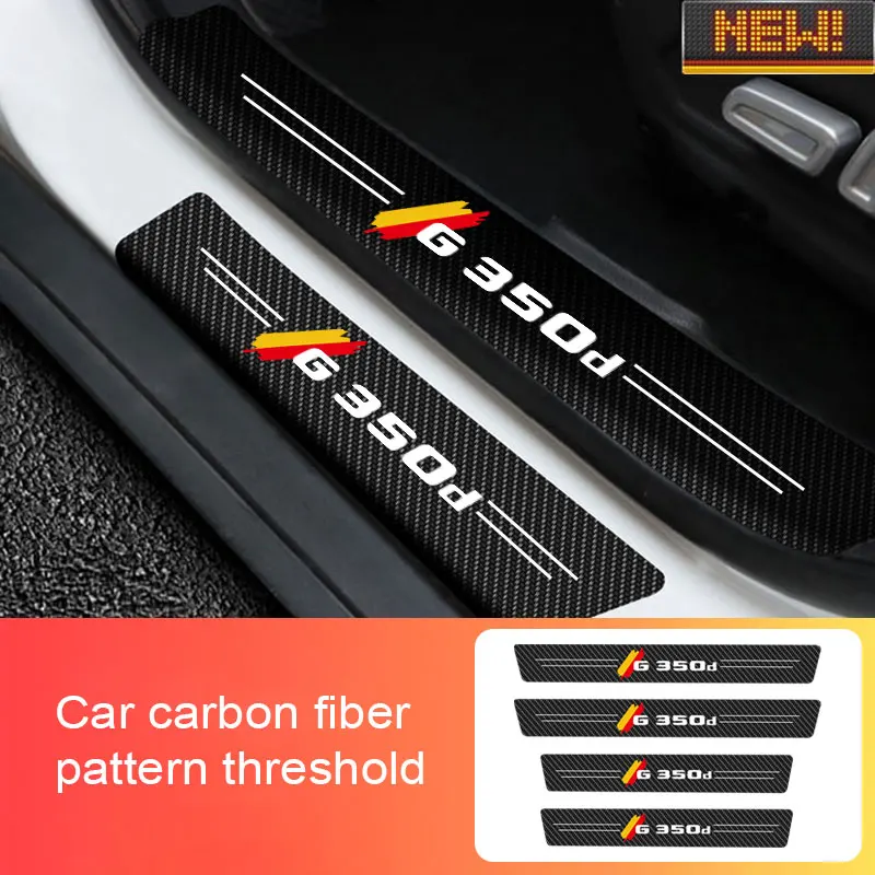 

4x Car Door Threshold ​For Mercedes Benz G350d Scratch Resistant Carbon Fiber Sticker Protection Strip Anti Scratch Stickers