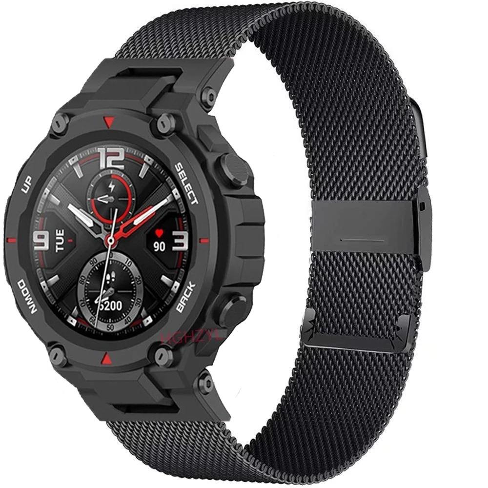 Metal Band Replacement Straps For Huami Amazfit T-Rex A1918 / Pro Smart Watch Bracelet Stainless Steel Wrist Strap