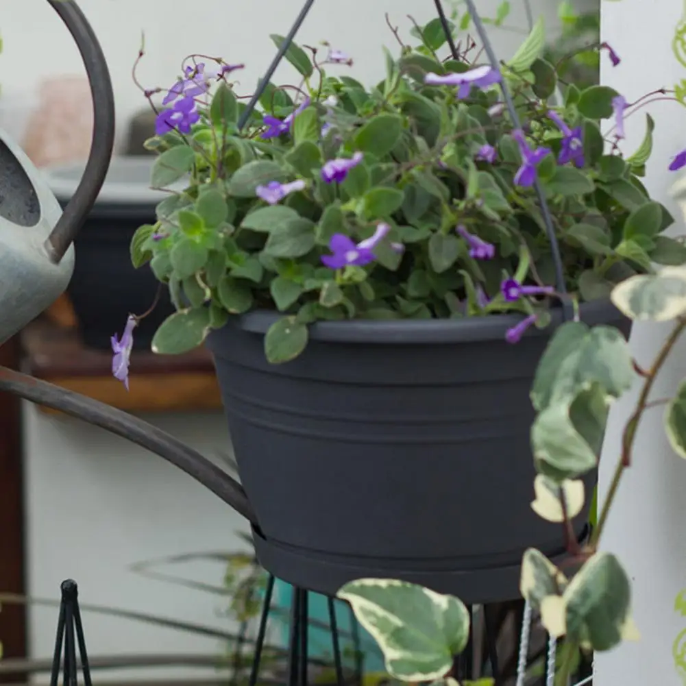 

Durable Pot No Fading Lightweight Black Hanging Flower Pot Convenient Flower Holder for Garden