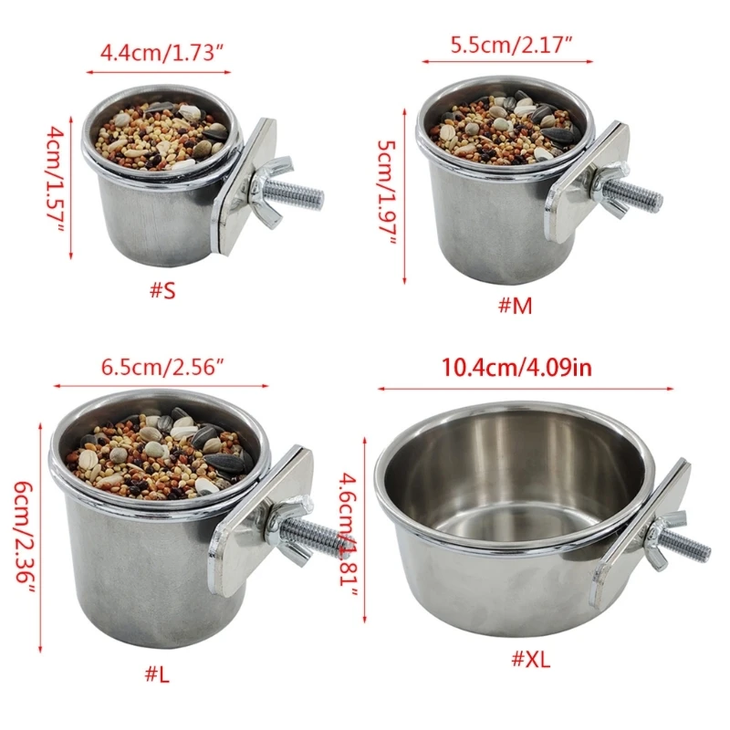 R1WA PET Parrot Feeding Pringing Cup Feeder с зажимом для Cocatiel Conure Budgies Parakeet