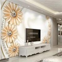 custom 3d photo wallpaper luxury golden jewelry plum blossom european tv background wall painting papel de parede tapety fresco