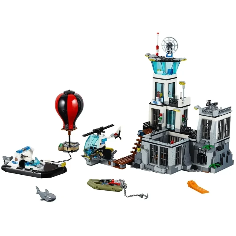 Miniso Disney City Police Station И Набор Строительных Блоков Sea Jail Island С Вертолетом