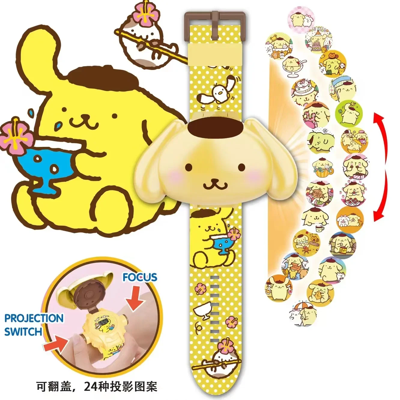 2024 милые часы Cinnamoroll Kuromi детская игрушка мультяшный раскладушка прозрачный